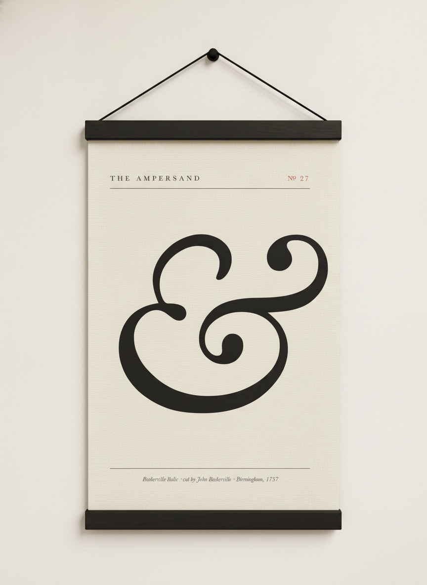 Ampersand canvas, black hanger