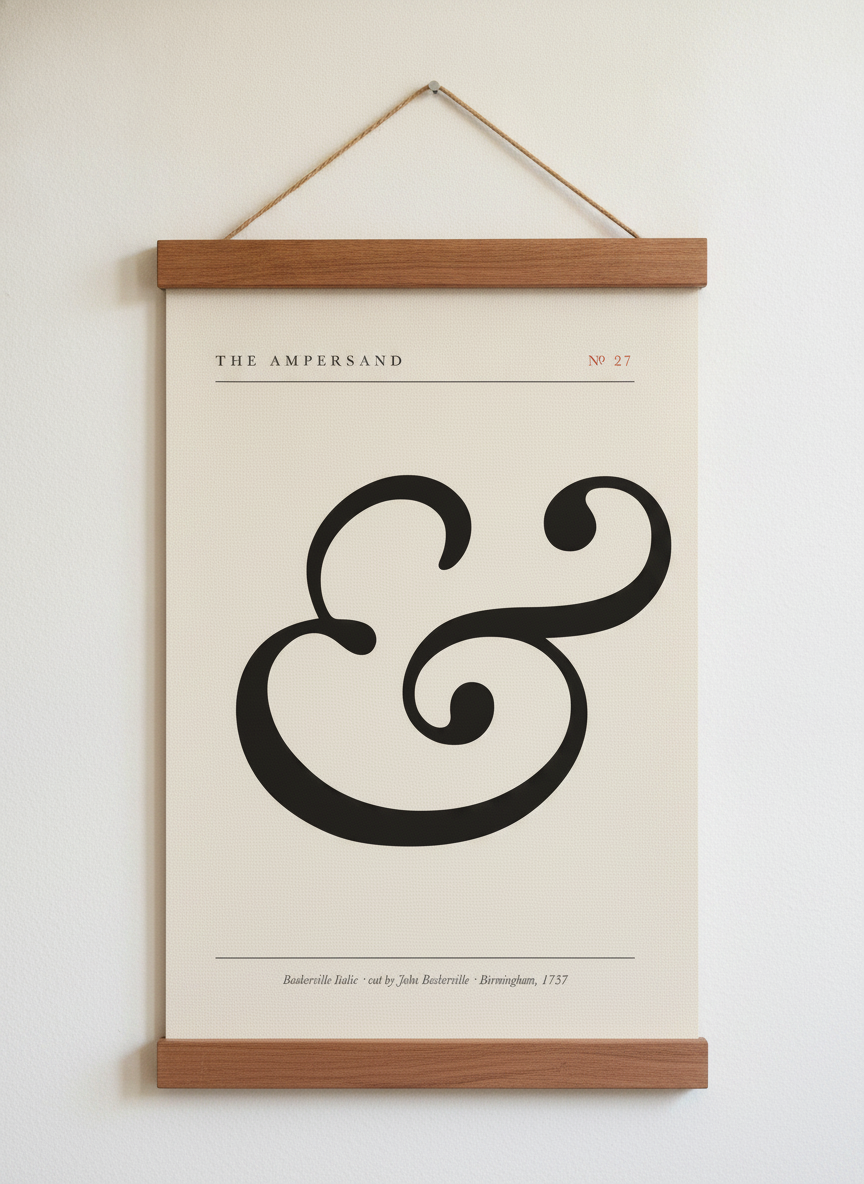 Ampersand canvas, walnut hanger