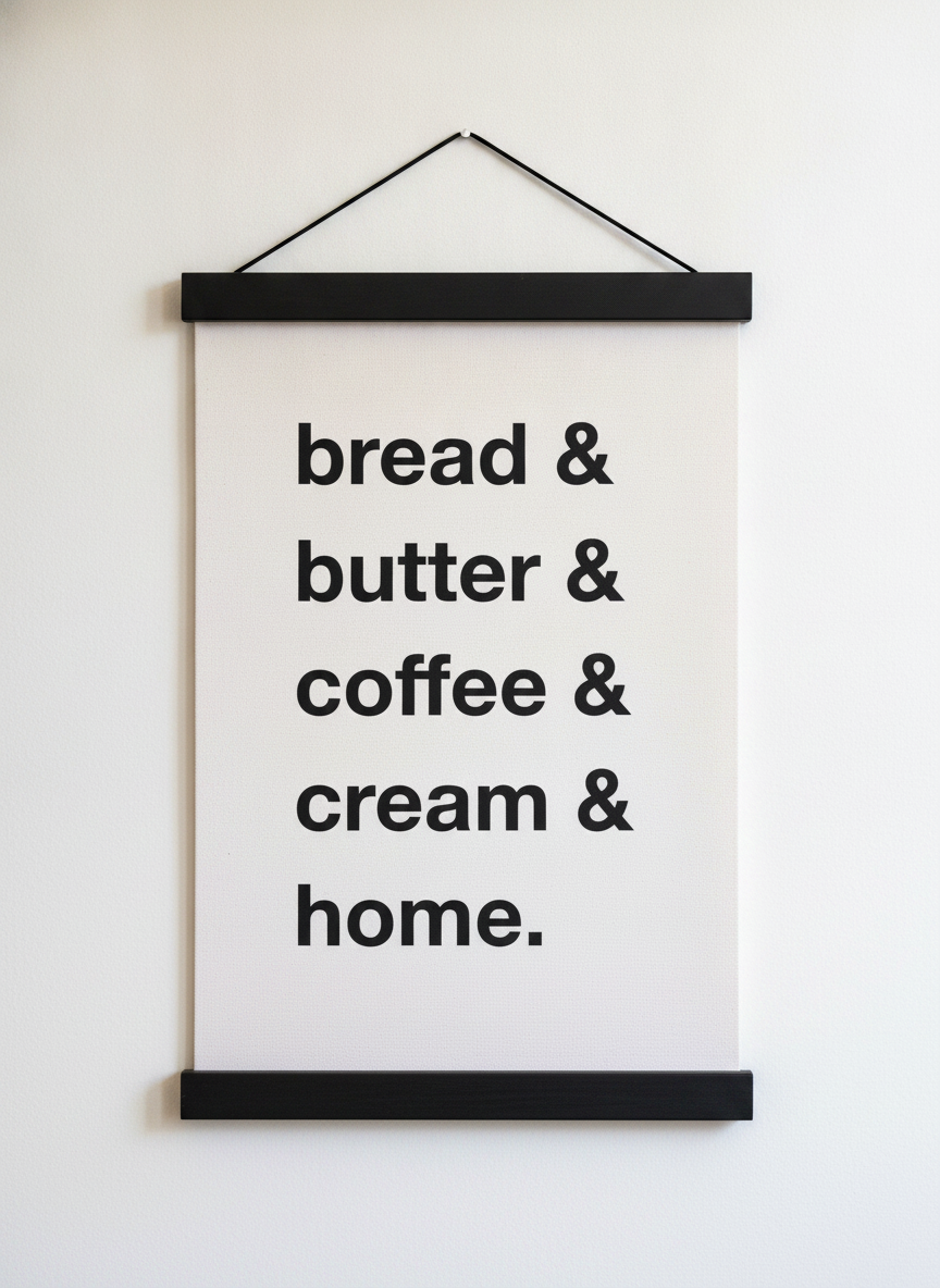 Bread & Butter canvas, black hanger