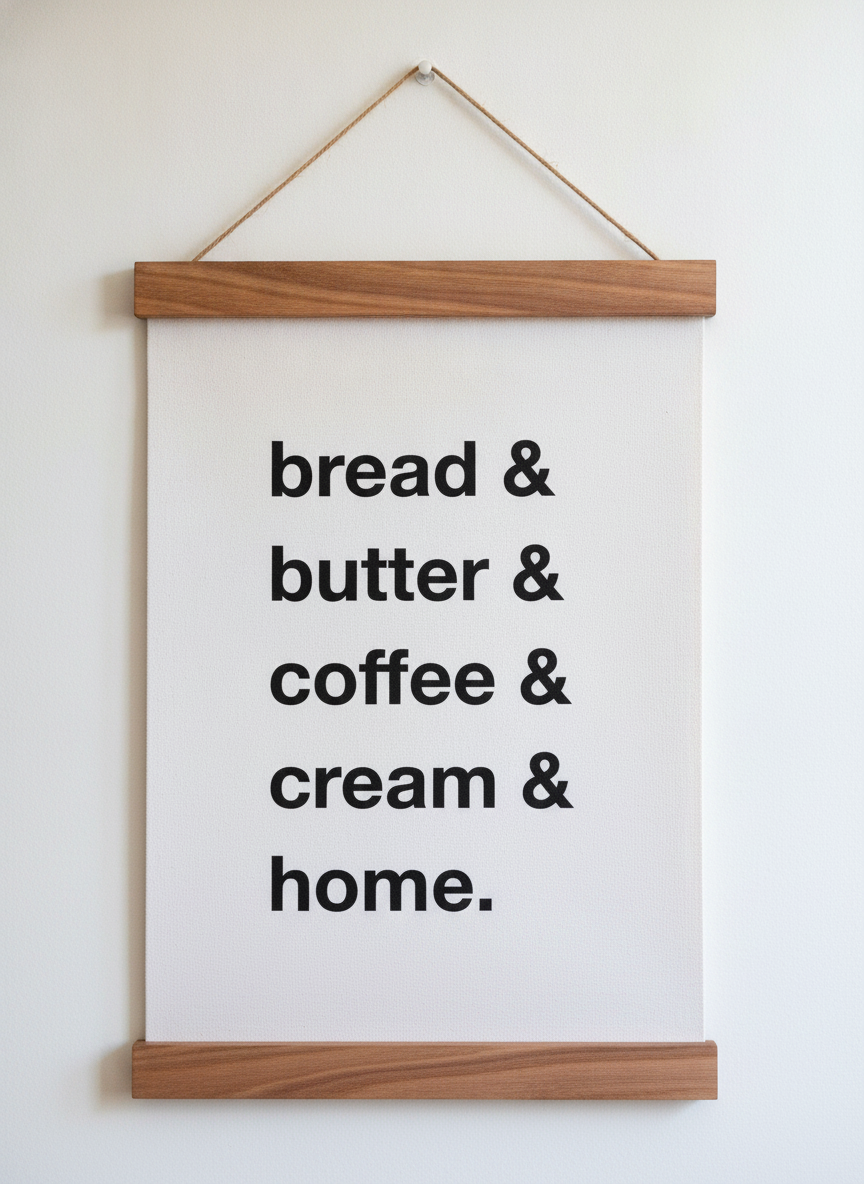 Bread & Butter canvas, walnut hanger