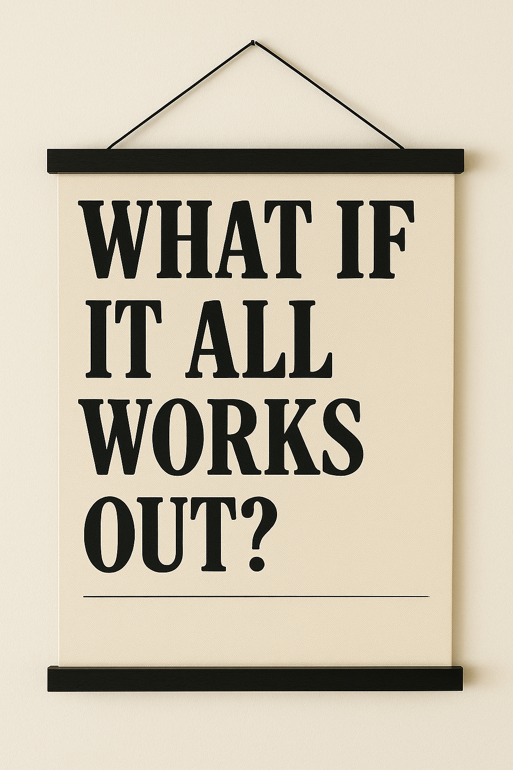 Works Out canvas, black hanger